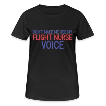 Infirmière de vol Voice Air Rescue - T-shirt respirant Femme - noir - Devant - AI Model Female 172 light (172cm)