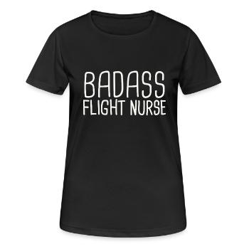 Infirmière de vol Badass Air Rescue - T-shirt respirant Femme - noir - Devant - AI Model Female 172 light (172cm)