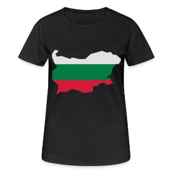 Bulgarien - Frauen T-Shirt atmungsaktiv - Schwarz - Vorne - AI Model Female 172 light (172cm)