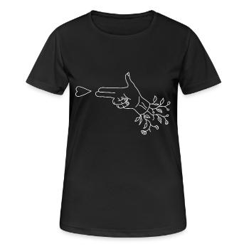 Liebes Schuss - Frauen T-Shirt atmungsaktiv - Schwarz - Vorne - AI Model Female 172 light (172cm)