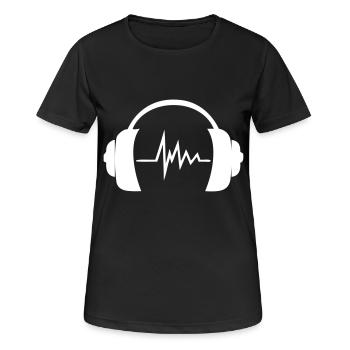 Beat Casque Casque Vibes heartbeat dj musique - T-shirt respirant Femme - noir - Devant - AI Model Female 172 light (172cm)