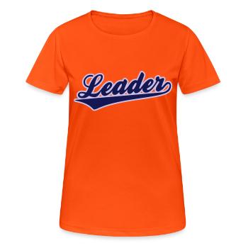Leader - Frauen T-Shirt atmungsaktiv - Neonorange - Vorne - AI Model Female 172 dark (172cm)