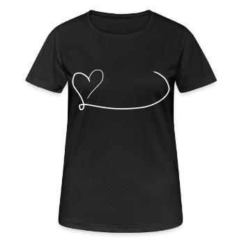Herz Emoji Skizze - Frauen T-Shirt atmungsaktiv - Schwarz - Vorne - AI Model Female 172 light (172cm)