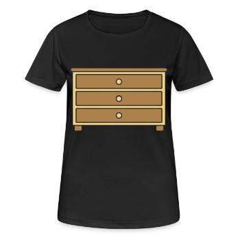 Tiroirs de meubles design Commode - T-shirt respirant Femme - noir - Devant - AI Model Female 172 light (172cm)