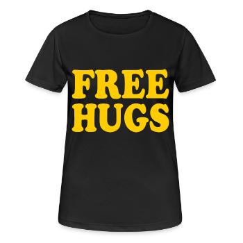 Free hugs - Frauen T-Shirt atmungsaktiv - Schwarz - Vorne - AI Model Female 172 light (172cm)