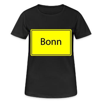 ortsschild bonn - Frauen T-Shirt atmungsaktiv - Schwarz - Vorne - AI Model Female 172 light (172cm)