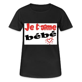 Je taime bébé - T-shirt respirant Femme - noir - Devant - AI Model Female 172 light (172cm)