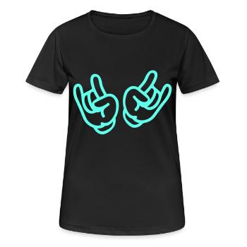 rock hands - Women's Breathable T-Shirt - black - Front - AI Model Female 172 light (172cm)