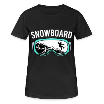 Snowboard Snowboard Vacances snowboard Snowboarders - T-shirt respirant Femme - noir - Devant - AI Model Female 172 light (172cm)