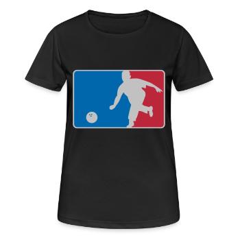 Bowling League - Frauen T-Shirt atmungsaktiv - Schwarz - Vorne - AI Model Female 172 light (172cm)