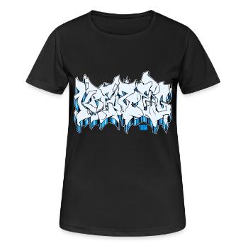 Kreuzberg Eisblau SF - Frauen T-Shirt atmungsaktiv - Schwarz - Vorne - AI Model Female 172 light (172cm)