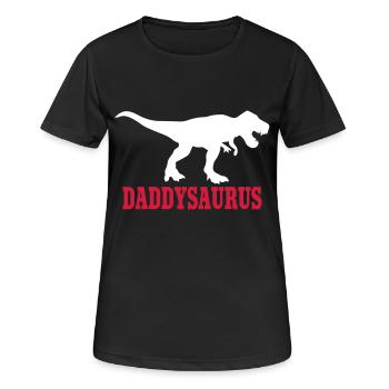 Daddy Saurus - Frauen T-Shirt atmungsaktiv - Schwarz - Vorne - AI Model Female 172 light (172cm)