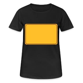 Ortsschild leer - Frauen T-Shirt atmungsaktiv - Schwarz - Vorne - AI Model Female 172 light (172cm)