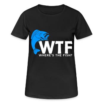 Fisch Fischen - Frauen T-Shirt atmungsaktiv - Schwarz - Vorne - AI Model Female 172 light (172cm)
