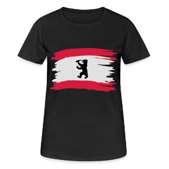 Berlin - Bierlin Flagge - Frauen T-Shirt atmungsaktiv - Schwarz - Vorne - AI Model Female 172 light (172cm)