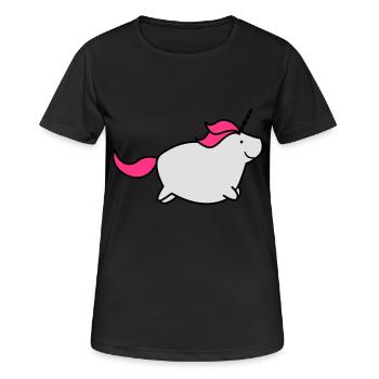 fat_unicorn_02 - Frauen T-Shirt atmungsaktiv - Schwarz - Vorne - AI Model Female 172 light (172cm)