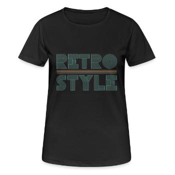 Style rétro - Néon - T-shirt respirant Femme - noir - Devant - AI Model Female 172 light (172cm)