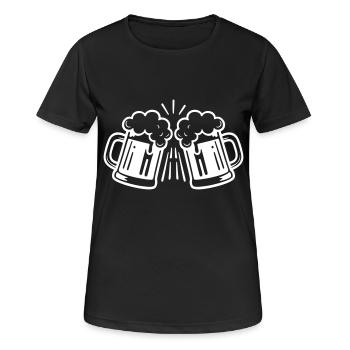 Chope de bière symbole de bière - T-shirt respirant Femme - noir - Devant - AI Model Female 172 light (172cm)