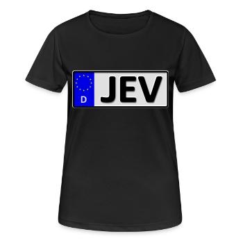 Jever Kennzeichen - Frauen T-Shirt atmungsaktiv - Schwarz - Vorne - AI Model Female 172 light (172cm)
