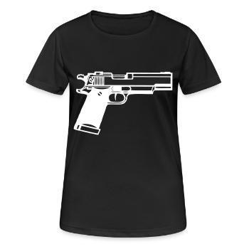 Gun - Women's Breathable T-Shirt - black - Front - AI Model Female 172 light (172cm)