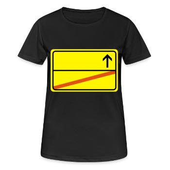 Ortsausgangsschild empty - Women's Breathable T-Shirt - black - Front - AI Model Female 172 light (172cm)