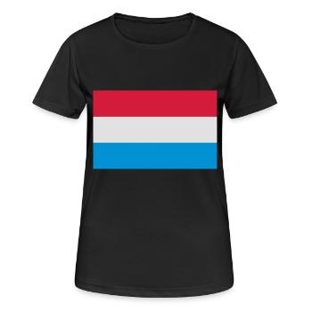 drapeau Luxembourg - Luxembourg flag - T-shirt respirant Femme - noir - Devant - AI Model Female 172 light (172cm)