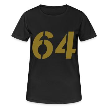 Zahl 64 - Frauen T-Shirt atmungsaktiv - Schwarz - Vorne - AI Model Female 172 light (172cm)