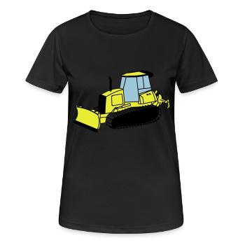 Chenille de chantier - T-shirt respirant Femme - noir - Devant - AI Model Female 172 light (172cm)