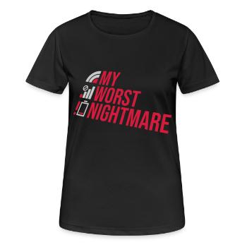 Drôle mon pire cauchemar - T-shirt respirant Femme - noir - Devant - AI Model Female 172 light (172cm)