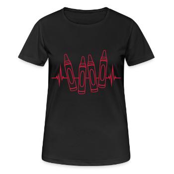Fréquence Crayons de cire colorés Design - T-shirt respirant Femme - noir - Devant - AI Model Female 172 light (172cm)