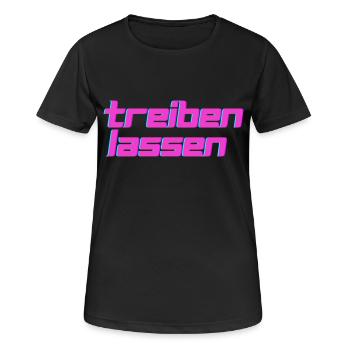 Treiben lassen - Frauen T-Shirt atmungsaktiv - Schwarz - Vorne - AI Model Female 172 light (172cm)