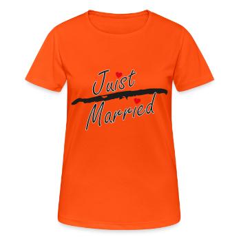 Juist Married Insel - Frauen T-Shirt atmungsaktiv - Neonorange - Vorne - AI Model Female 172 dark (172cm)