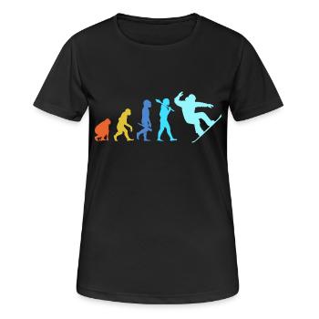 Snowboard Snowboard Vacances snowboard Snowboarders - T-shirt respirant Femme - noir - Devant - AI Model Female 172 light (172cm)