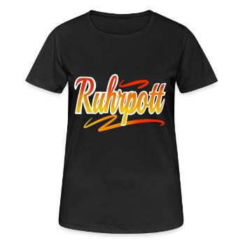 Ruhrpott - Frauen T-Shirt atmungsaktiv - Schwarz - Vorne - AI Model Female 172 light (172cm)