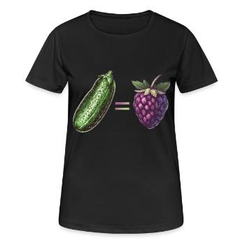 Concombre = baie | Les concombres sont des baies | Millésime - T-shirt respirant Femme - noir - Devant - AI Model Female 172 light (172cm)