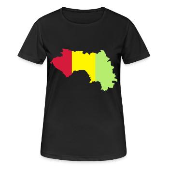 Guinea - Frauen T-Shirt atmungsaktiv - Schwarz - Vorne - AI Model Female 172 light (172cm)