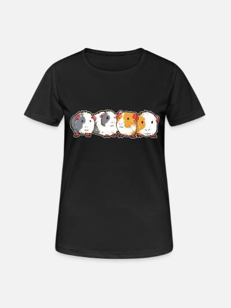 Masque de cochon d'Inde - T-shirt respirant Femme - noir
