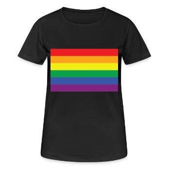 Regenbogen - Frauen T-Shirt atmungsaktiv - Schwarz - Vorne - AI Model Female 172 light (172cm)