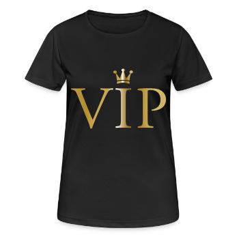 VIP - Frauen T-Shirt atmungsaktiv - Schwarz - Vorne - AI Model Female 172 light (172cm)