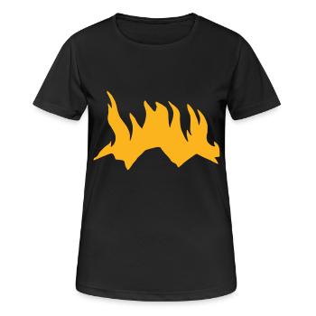 Lagerfeuer Camping Natur Wald Feuer Vektor 3 - Frauen T-Shirt atmungsaktiv - Schwarz - Vorne - AI Model Female 172 light (172cm)