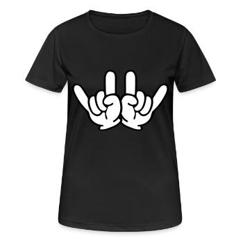 Mains de roche - T-shirt respirant Femme - noir - Devant - AI Model Female 172 light (172cm)