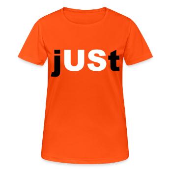 Cool "Just Us" design for him and her - Women's Breathable T-Shirt - neon orange - Front - AI Model Female 172 dark (172cm)