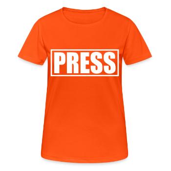 Press - T-shirt respirant Femme - orange néon - Devant - AI Model Female 172 dark (172cm)