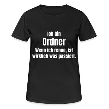 Ordner und Aufseher - Frauen T-Shirt atmungsaktiv - Schwarz - Vorne - AI Model Female 172 light (172cm)