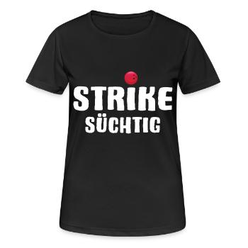 Bowling Strike Bowlingteam - Frauen T-Shirt atmungsaktiv - Schwarz - Vorne - AI Model Female 172 light (172cm)