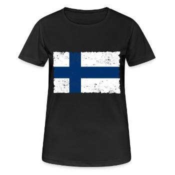 Finnland - Frauen T-Shirt atmungsaktiv - Schwarz - Vorne - AI Model Female 172 light (172cm)