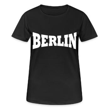 Berlin Schriftzug - T-shirt respirant Femme - noir - Devant - AI Model Female 172 light (172cm)