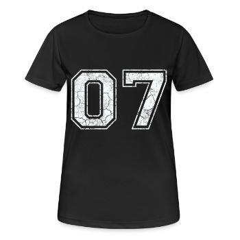 07 dans blanc in Used Look - T-shirt respirant Femme - noir - Devant - AI Model Female 172 light (172cm)