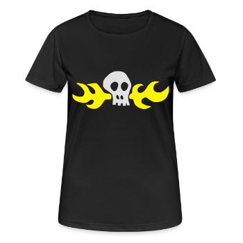 Hoagie's Skull-Shirt - Frauen T-Shirt atmungsaktiv - Schwarz - Vorne - AI Model Female 172 light (172cm)
