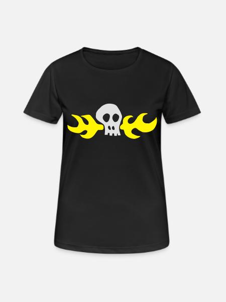 Hoagie's Skull-Shirt - Frauen T-Shirt atmungsaktiv - Schwarz